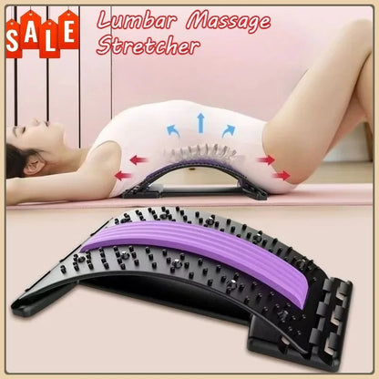 BackBalance back stretcher for pain relief with lumbar massage and adjustable arch for spine support