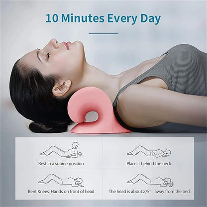 BackBalance neck support pillow for pain relief in pink used under neck for daily 10 minute supine position