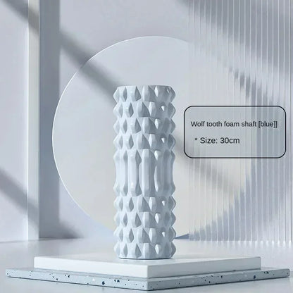 BackBalance spike massage roller for back pain with textured white wolf tooth foam shaft 30cm