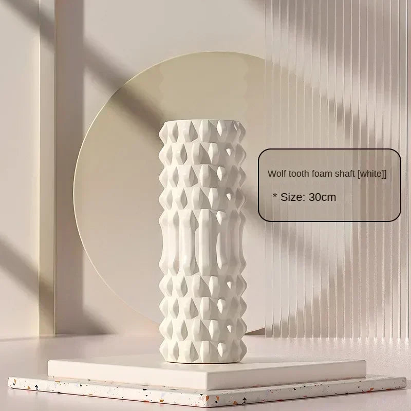BackBalance white spike massage roller for back pain with wolf tooth foam shaft 30cm size