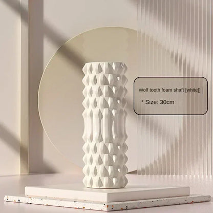 BackBalance white spike massage roller for back pain with wolf tooth foam shaft 30cm size